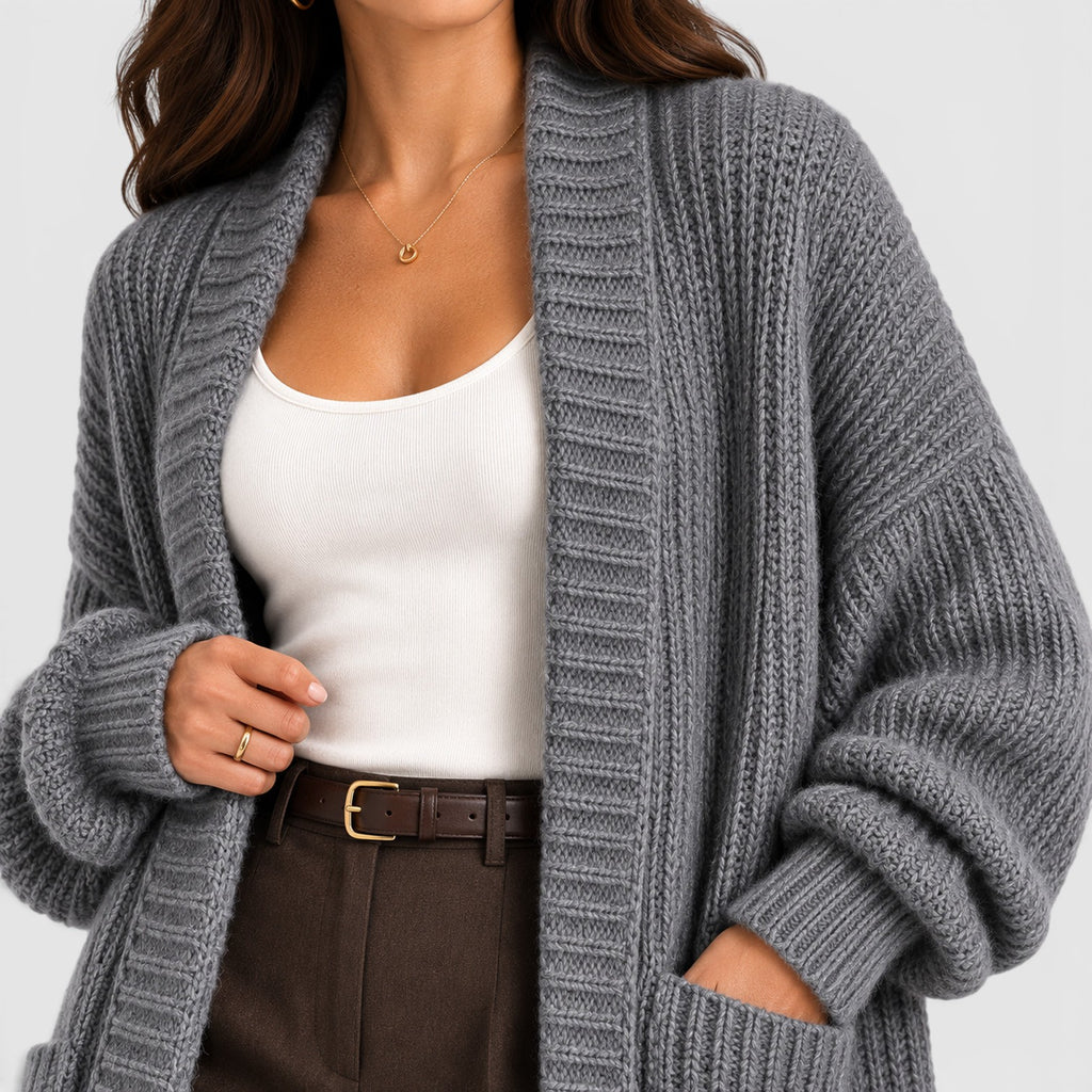 Monvaline | Women's Lightweight Warm Loose Knitted Coat for Daily Wear