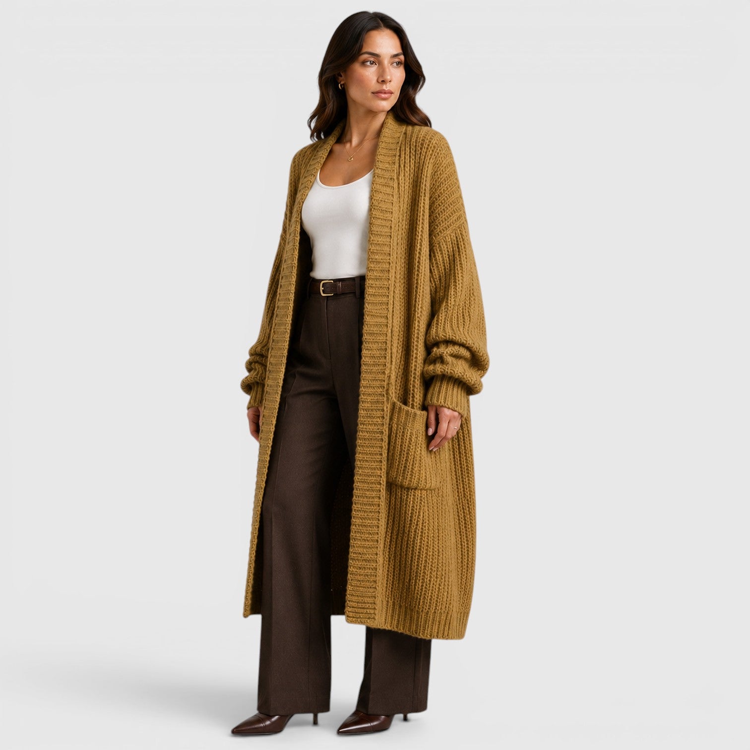 Monvaline | Women's Lightweight Warm Loose Knitted Coat for Daily Wear