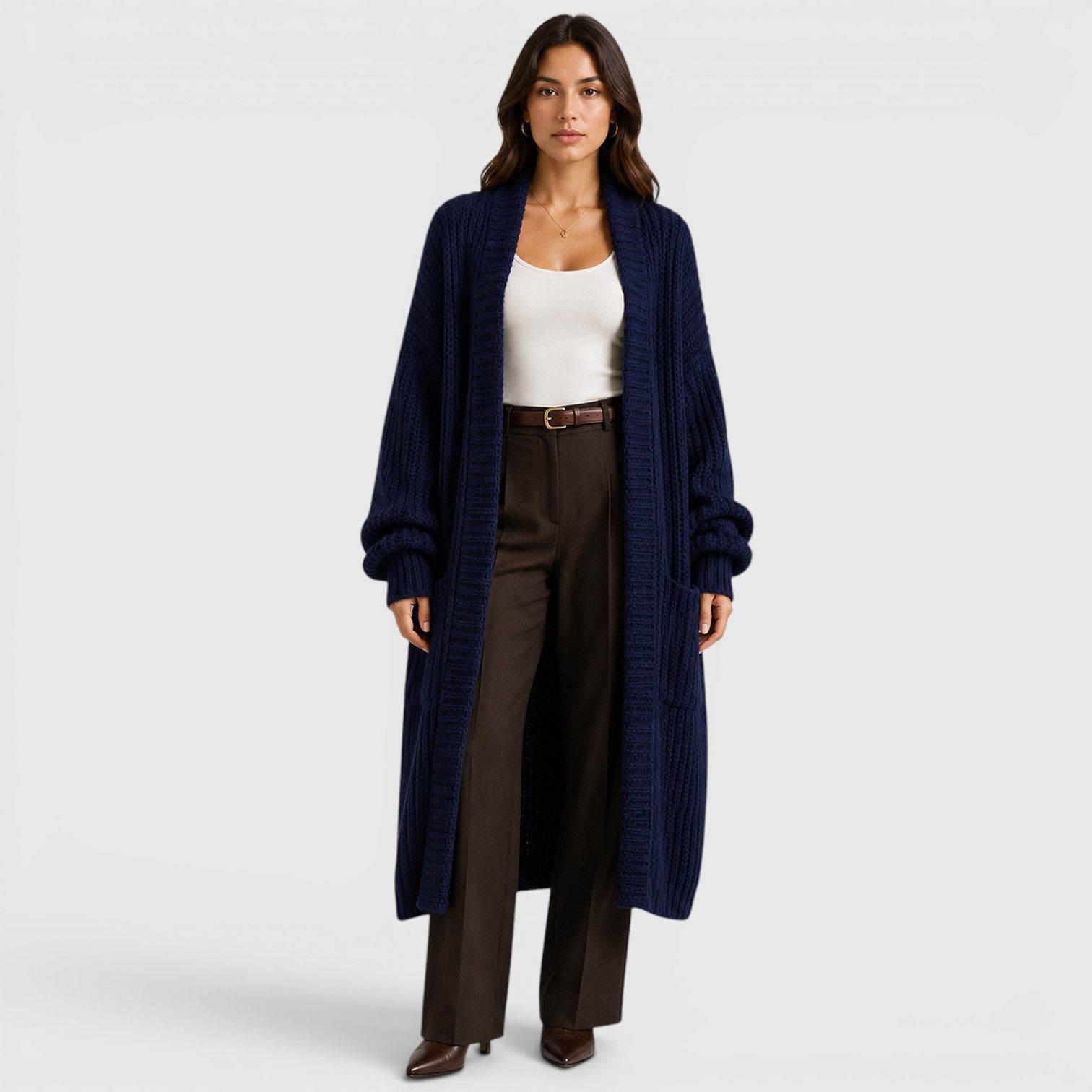 Monvaline | Women's Lightweight Warm Loose Knitted Coat for Daily Wear