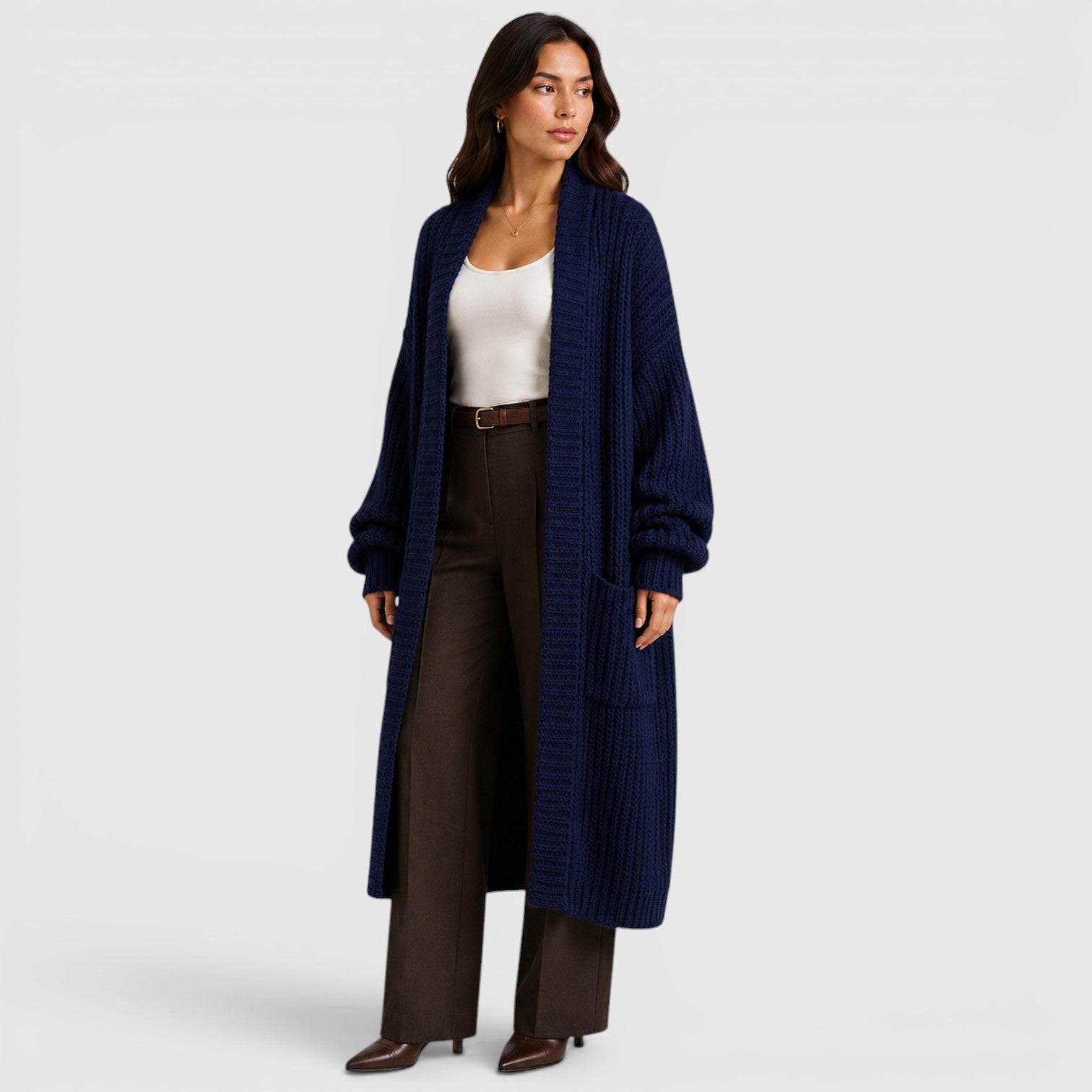 Monvaline | Women's Lightweight Warm Loose Knitted Coat for Daily Wear
