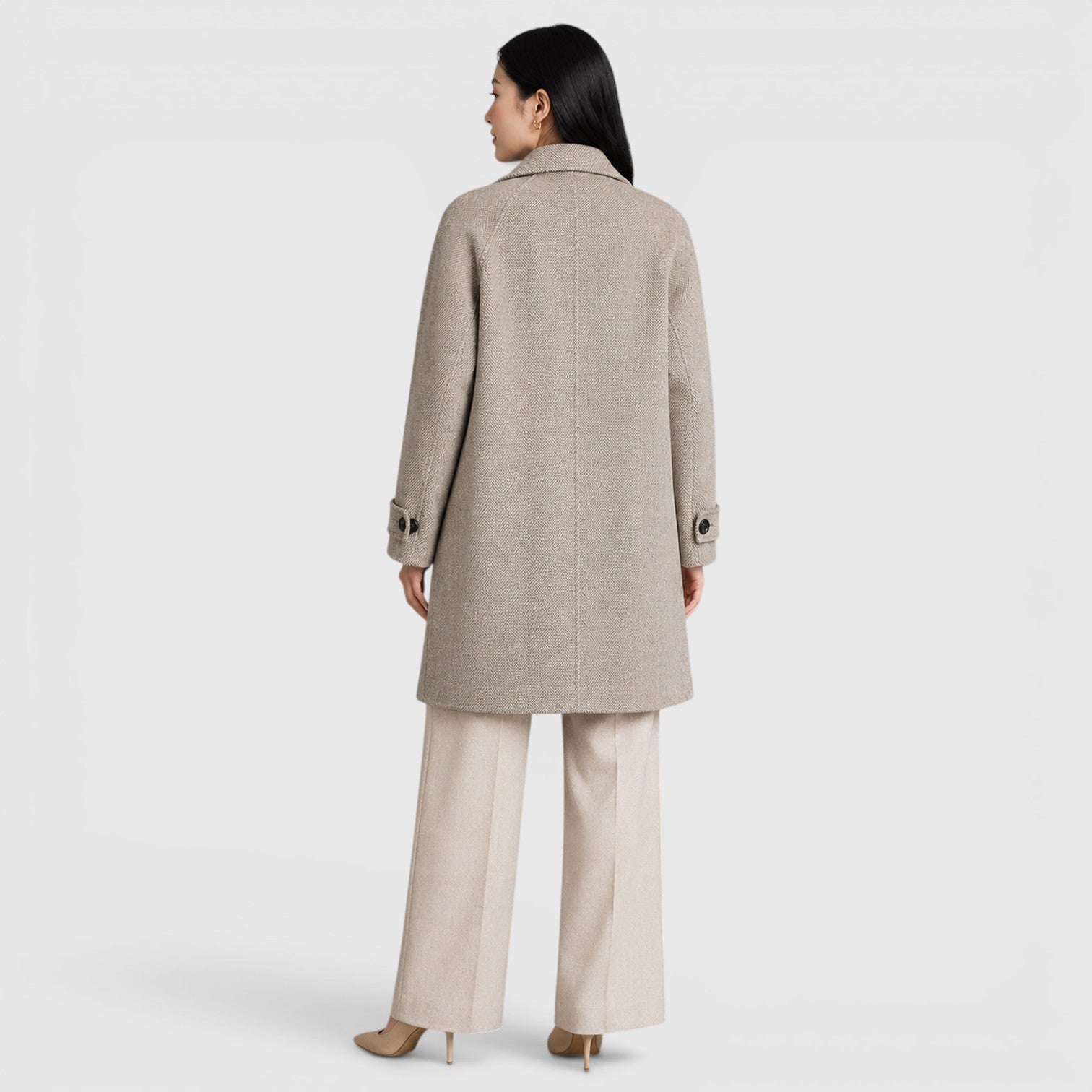 Monvaline | Women's Long Coat Slim Fit for Business Casual Wear