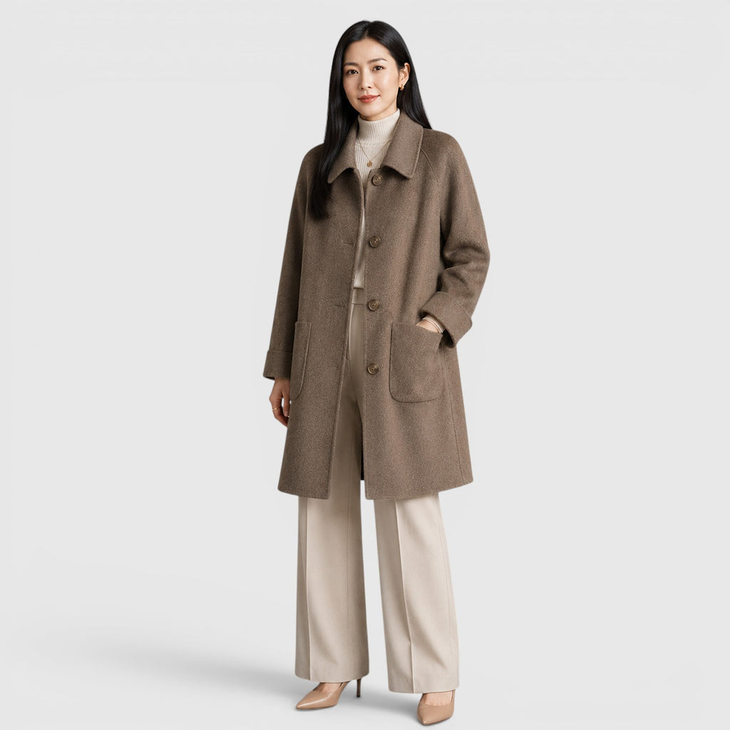 Monvaline | Women's Long Coat Slim Fit for Business Casual Wear