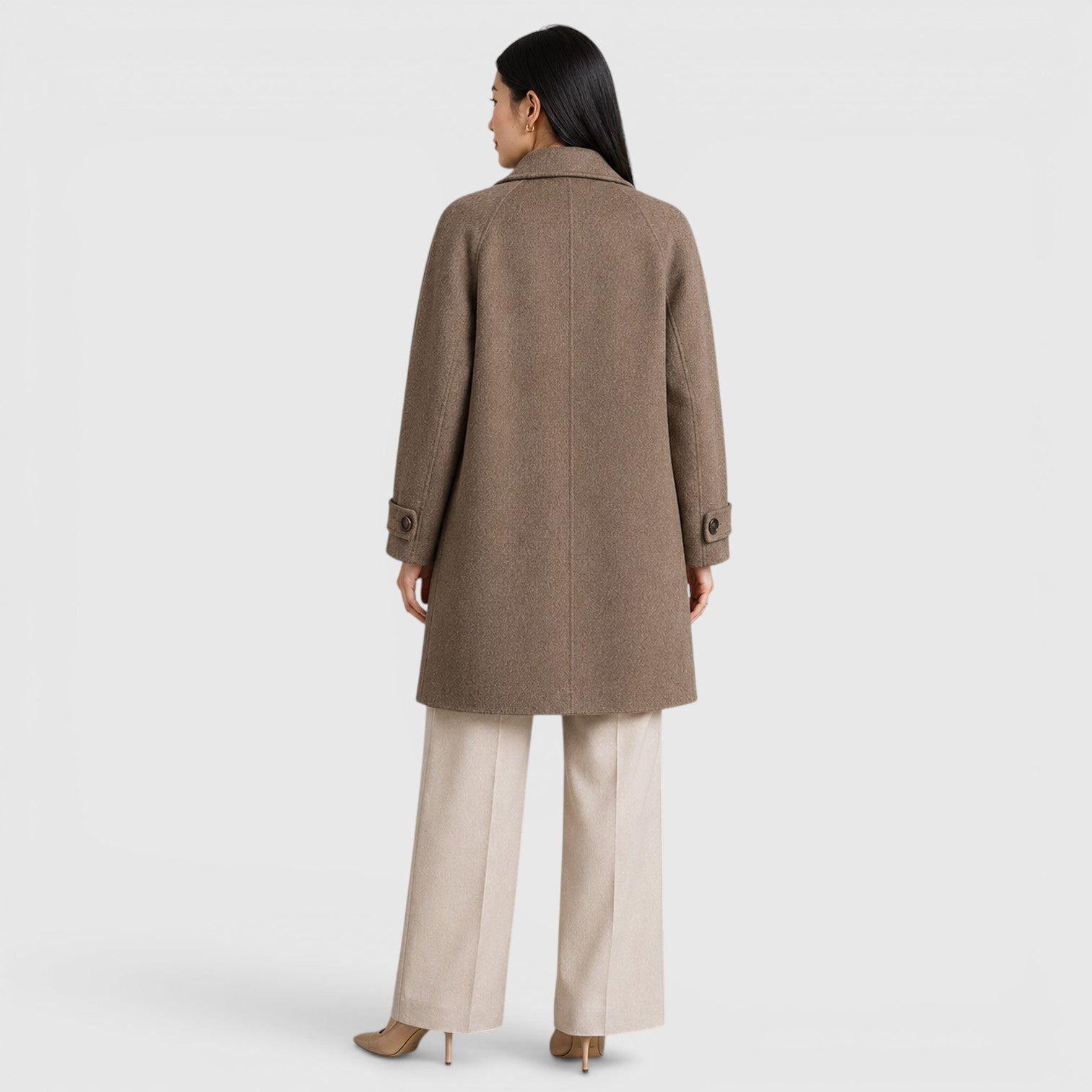 Monvaline | Women's Long Coat Slim Fit for Business Casual Wear