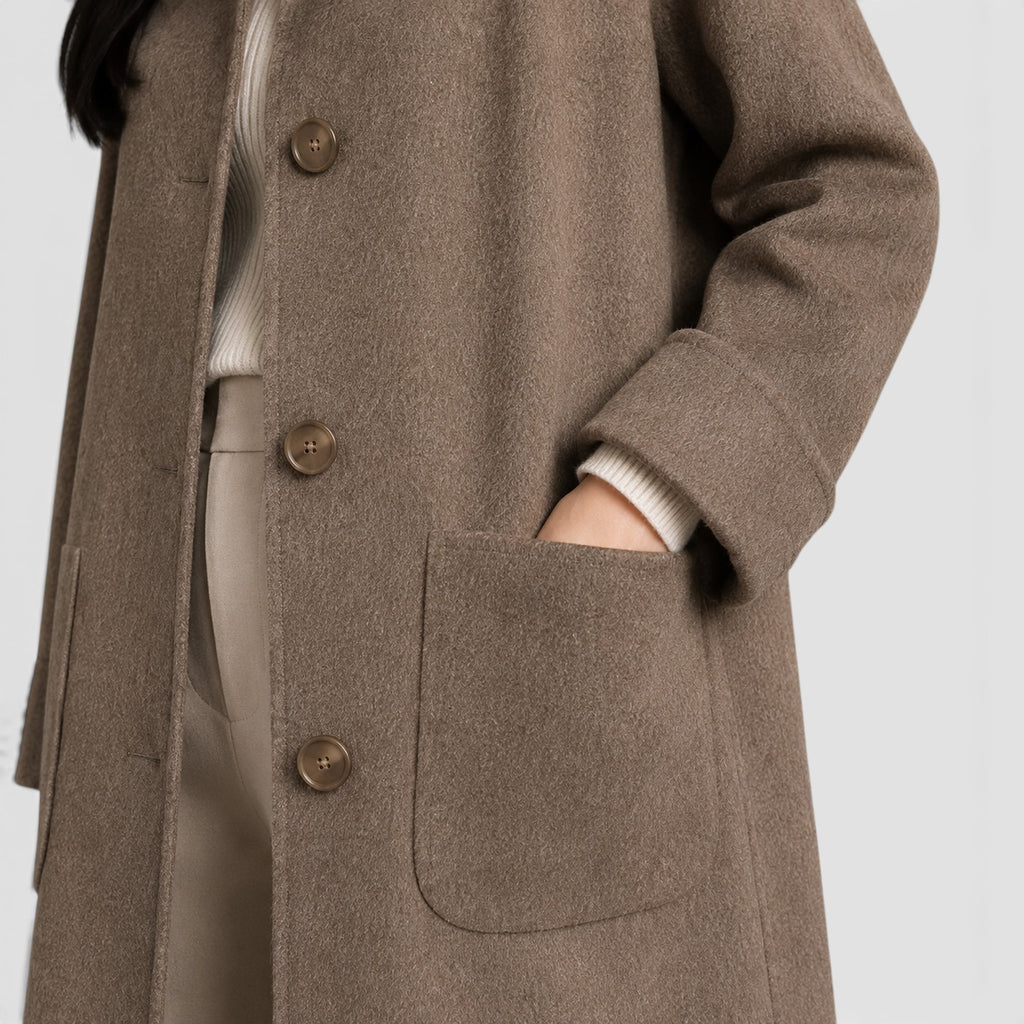 Monvaline | Women's Long Coat Slim Fit for Business Casual Wear