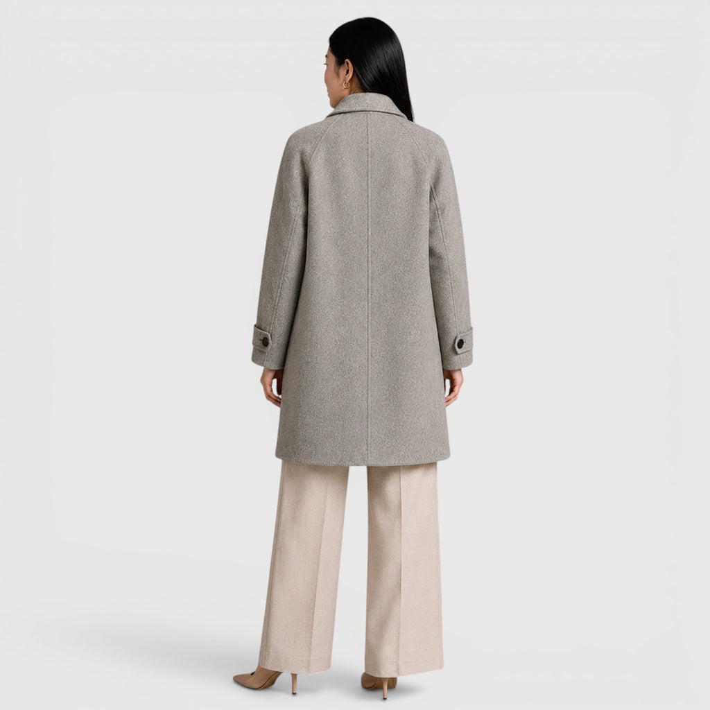 Monvaline | Women's Long Coat Slim Fit for Business Casual Wear