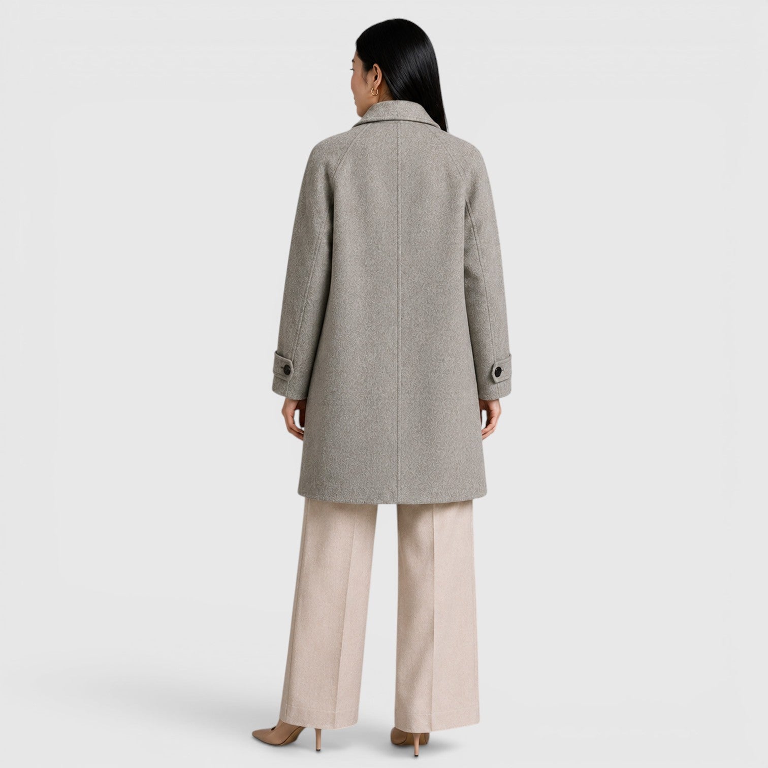 Monvaline | Women's Long Coat Slim Fit for Business Casual Wear