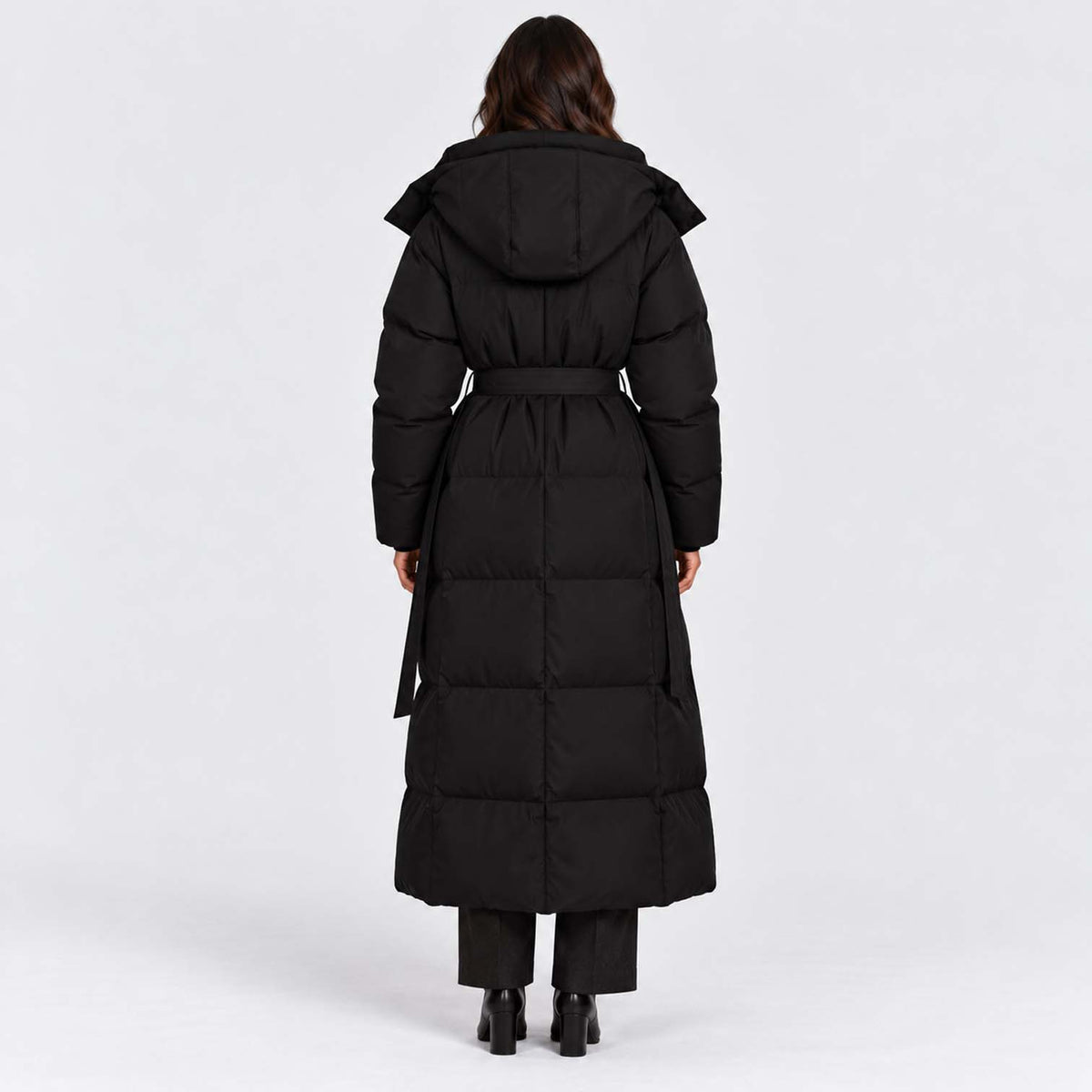 Monvaline | Women's Long Hooded Puffer Coat Quilted Winter Jacket