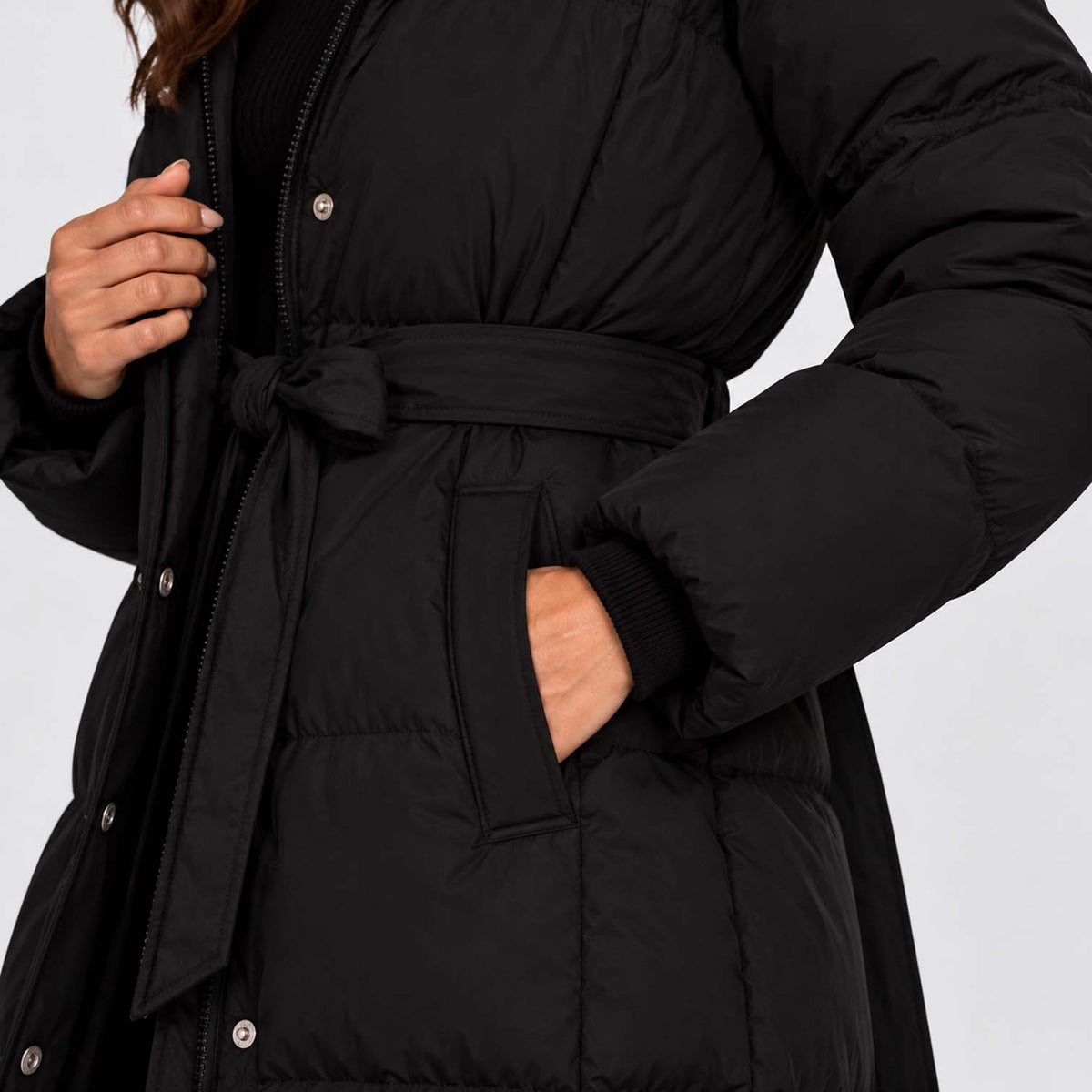 Monvaline | Women's Long Hooded Puffer Coat Quilted Winter Jacket