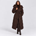Monvaline | Women's Long Hooded Puffer Coat Quilted Winter Jacket