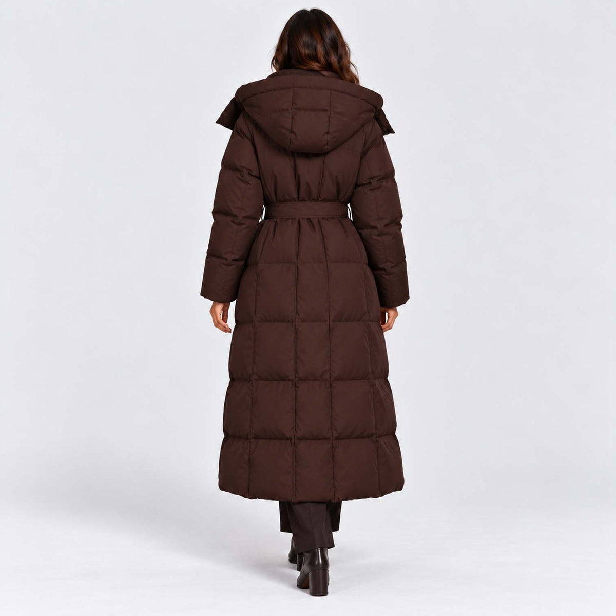 Monvaline | Women's Long Hooded Puffer Coat Quilted Winter Jacket