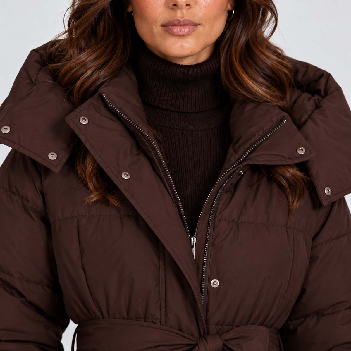 Monvaline | Women's Long Hooded Puffer Coat Quilted Winter Jacket