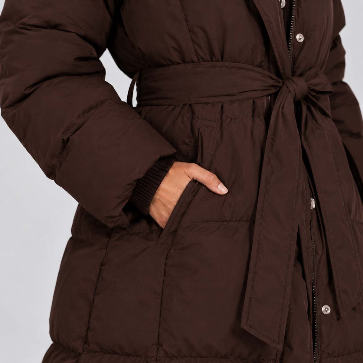 Monvaline | Women's Long Hooded Puffer Coat Quilted Winter Jacket