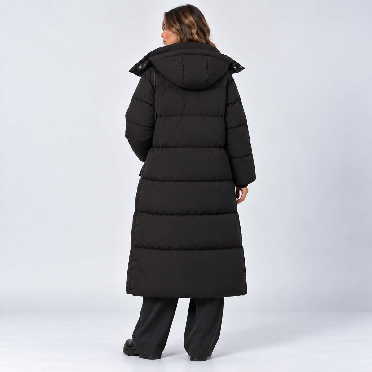 Monvaline | Women's Long Hooded Puffer Jacket Padded Winter Coat