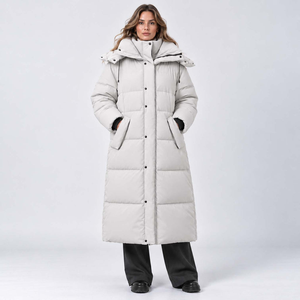 Monvaline | Women's Long Hooded Puffer Jacket Padded Winter Coat