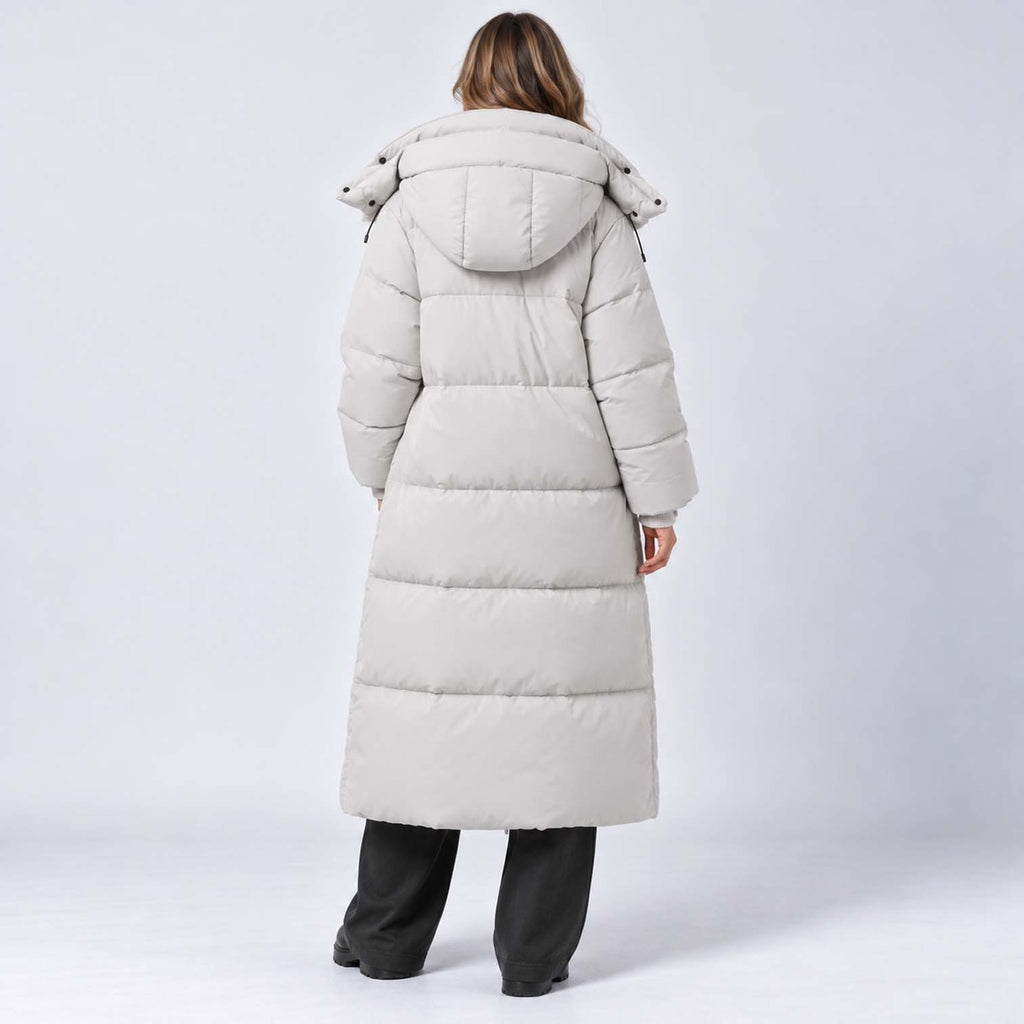 Monvaline | Women's Long Hooded Puffer Jacket Padded Winter Coat