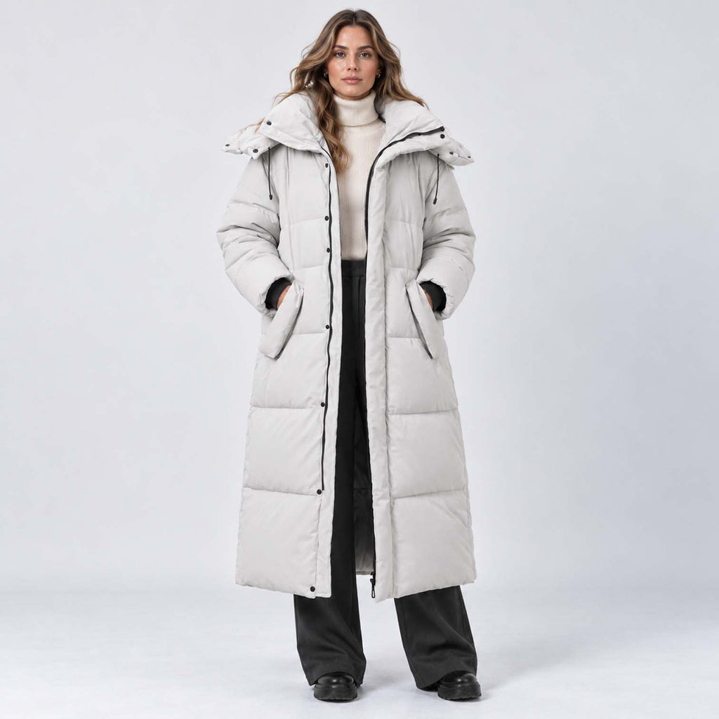 Monvaline | Women's Long Hooded Puffer Jacket Padded Winter Coat