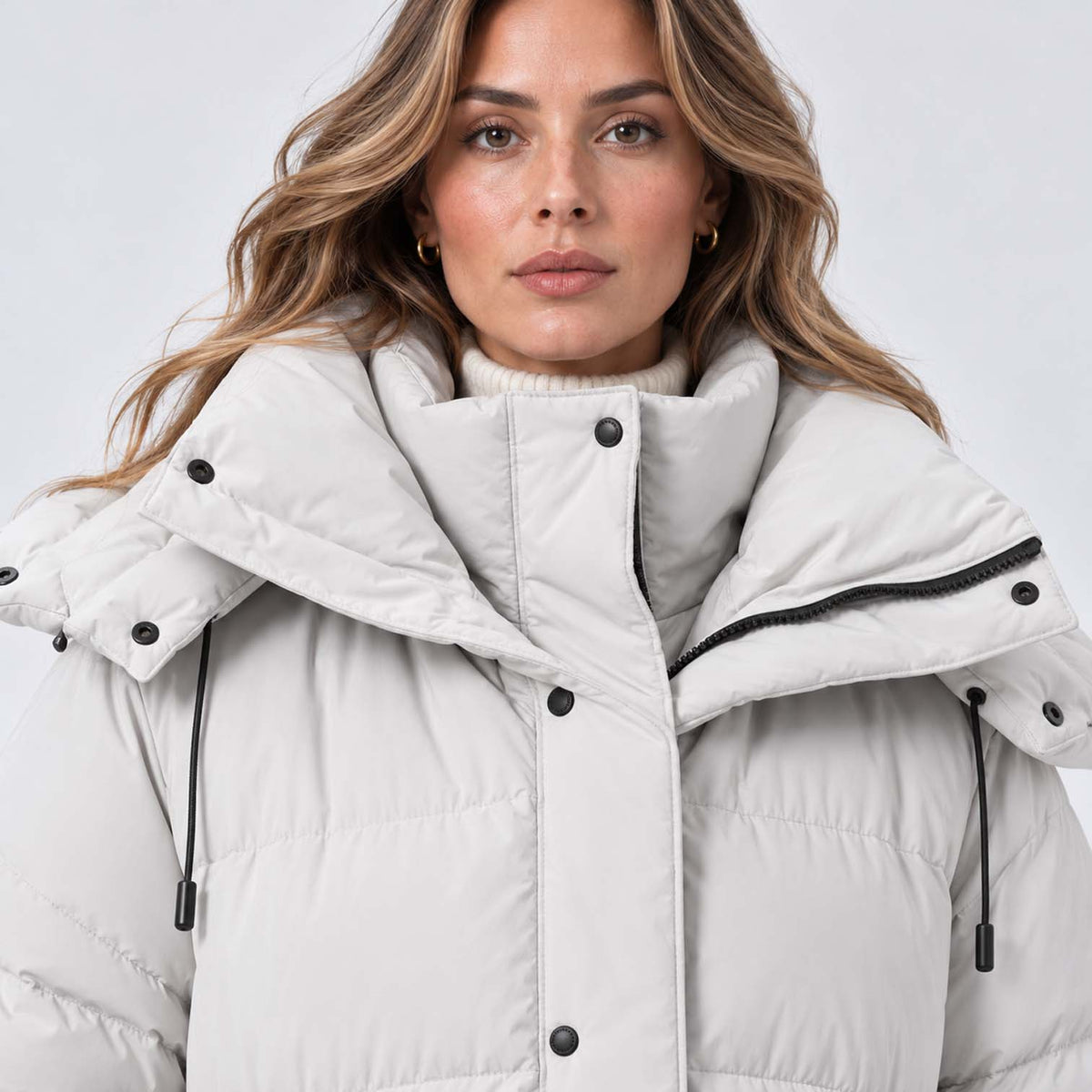 Monvaline | Women's Long Hooded Puffer Jacket Padded Winter Coat