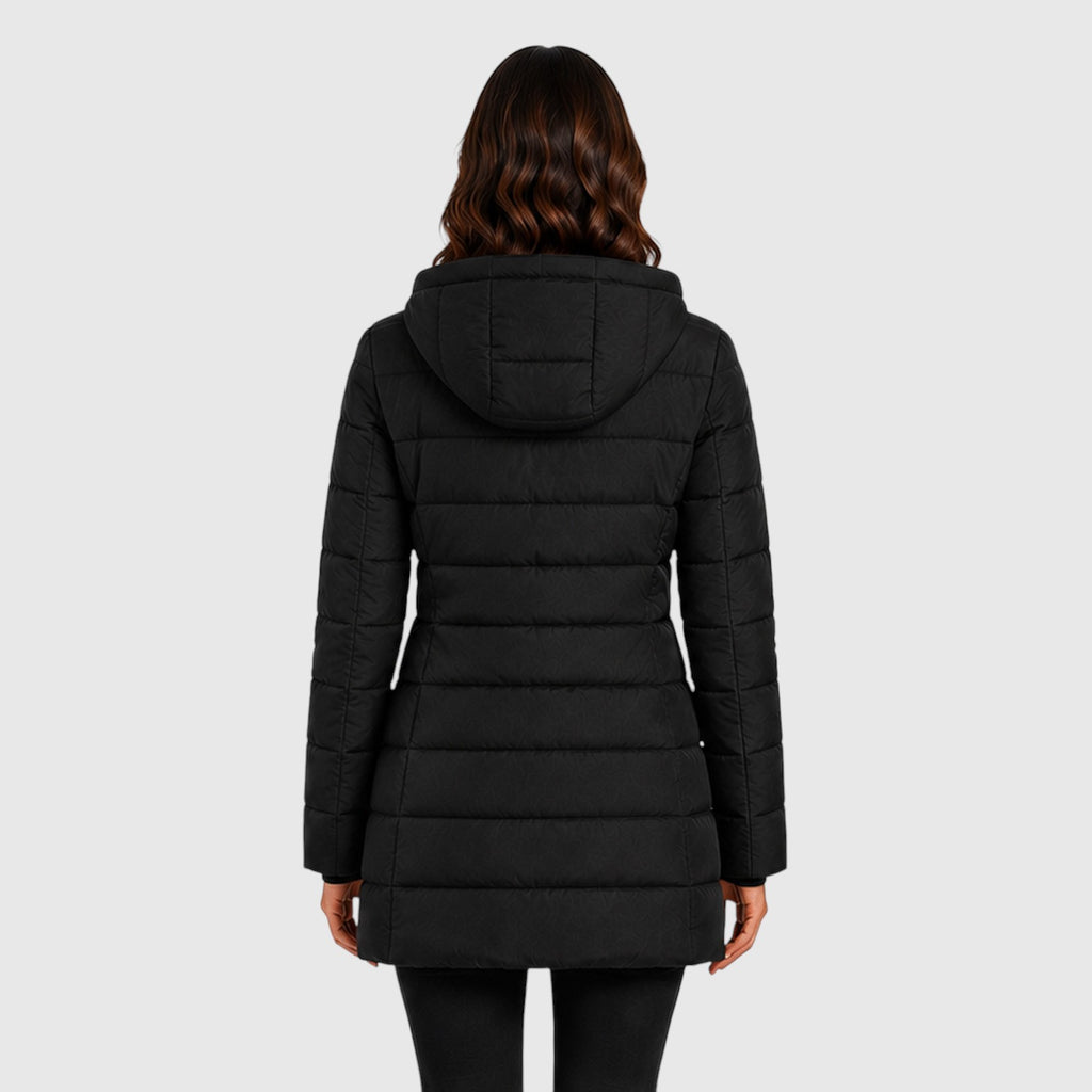 Monvaline | Women's Long Hooded Puffer Jacket Warm Insulated Coat