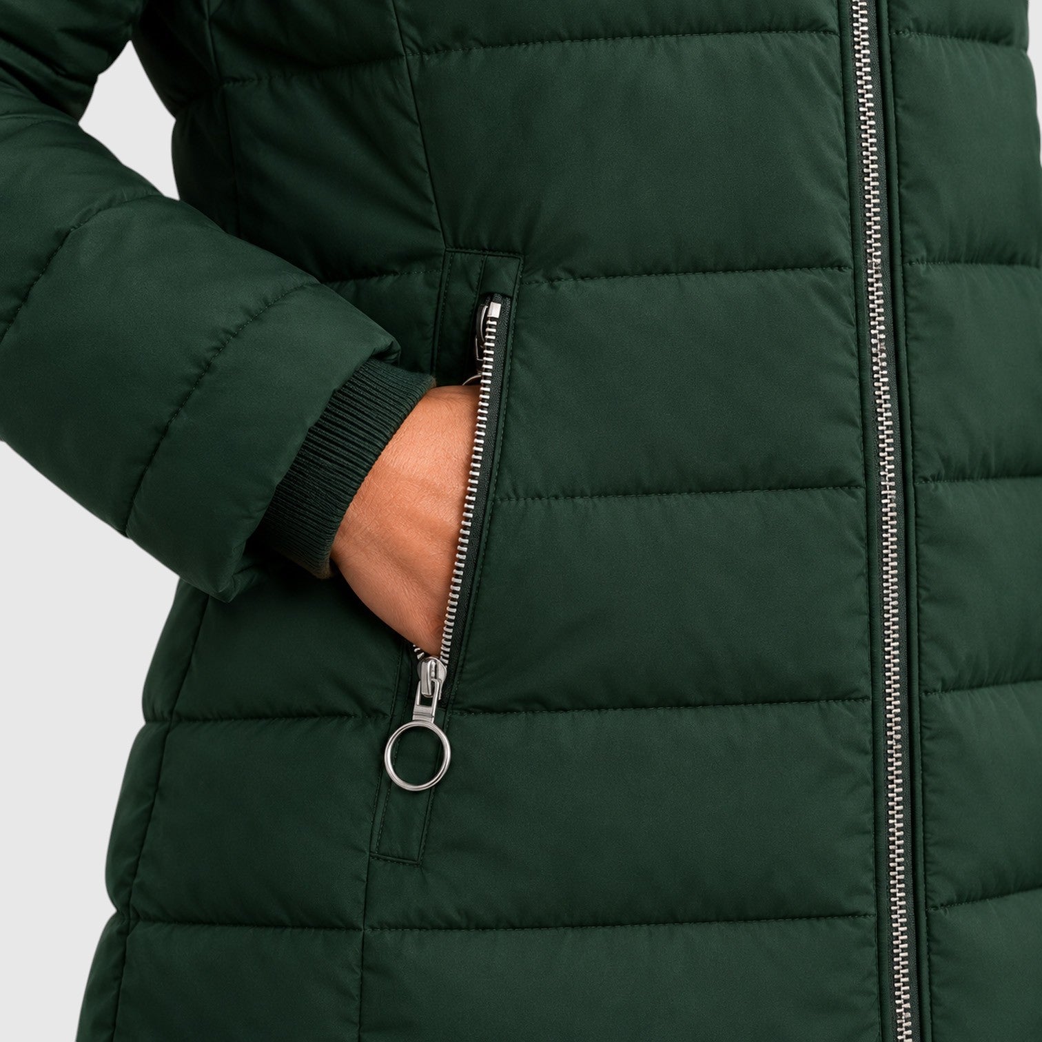 Monvaline | Women's Long Hooded Puffer Jacket Warm Insulated Coat