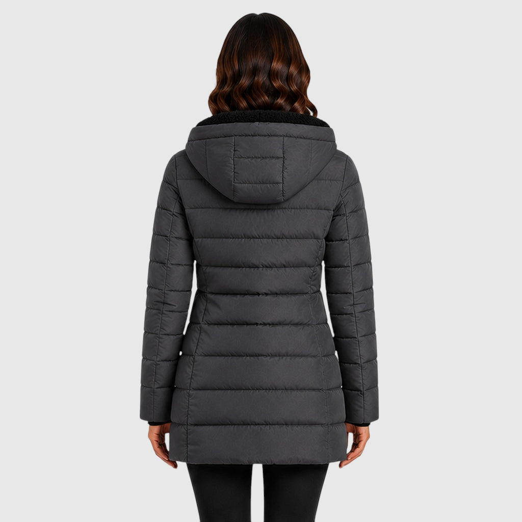 Monvaline | Women's Long Hooded Puffer Jacket Warm Insulated Coat