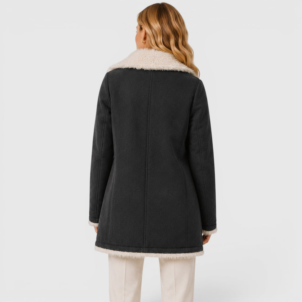 Monvaline | Women's Long Sleeve Lapel Coat Classic Slim Fit Outerwear