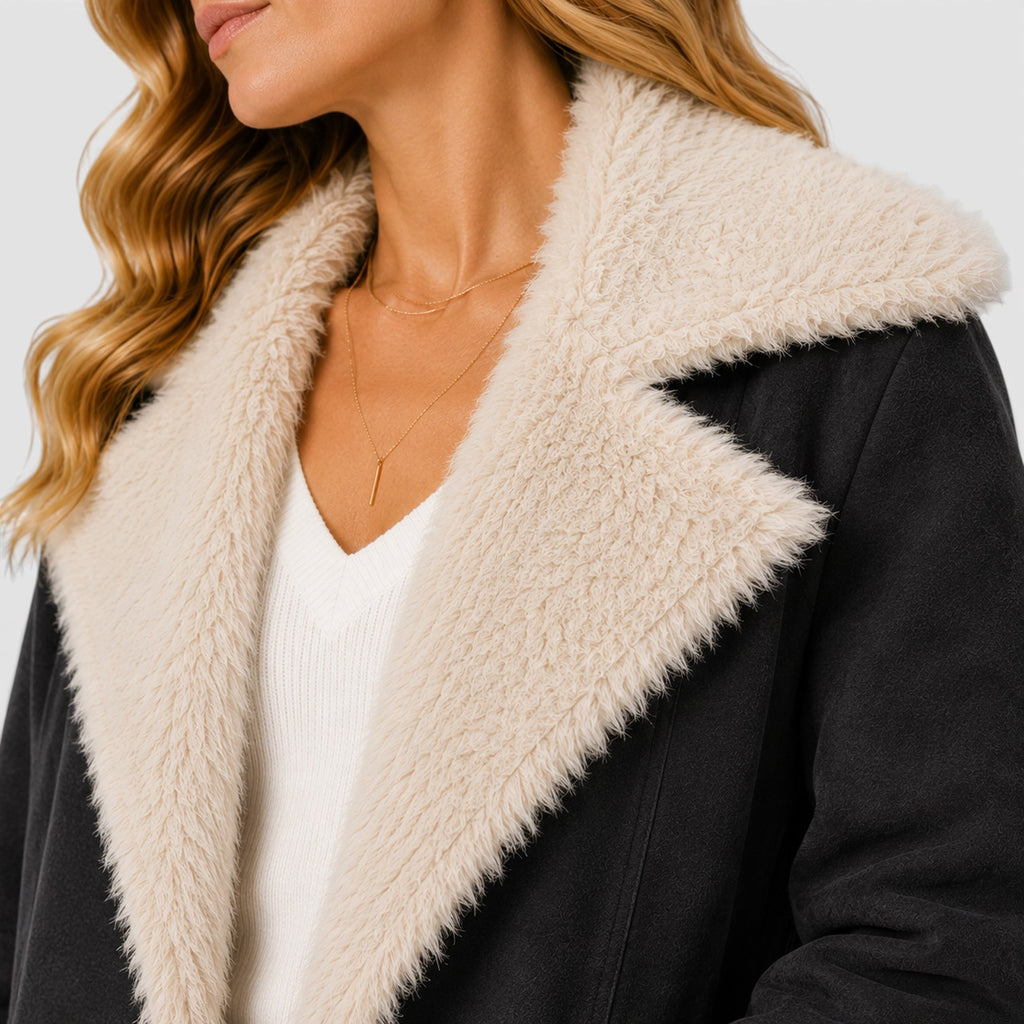 Monvaline | Women's Long Sleeve Lapel Coat Classic Slim Fit Outerwear