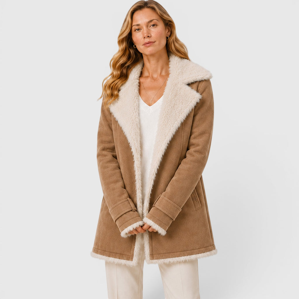 Monvaline | Women's Long Sleeve Lapel Coat Classic Slim Fit Outerwear