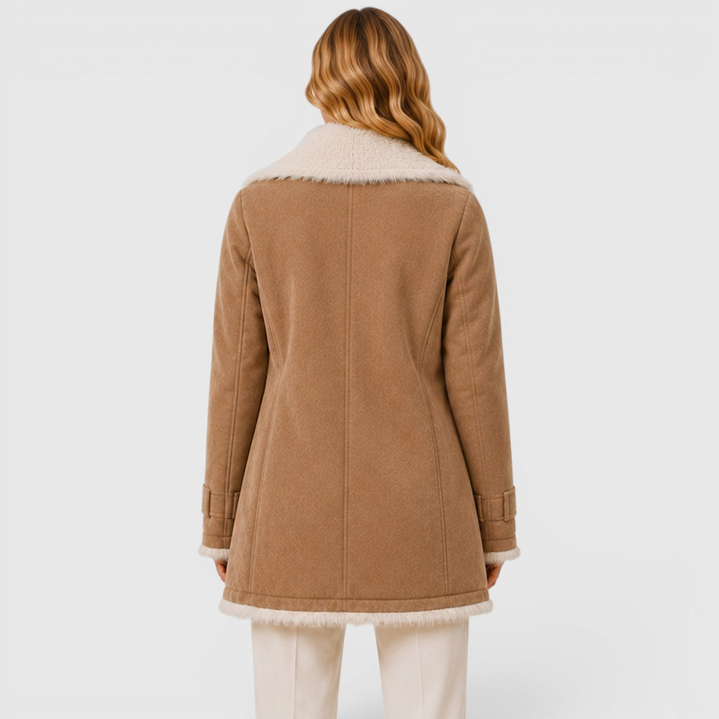 Monvaline | Women's Long Sleeve Lapel Coat Classic Slim Fit Outerwear