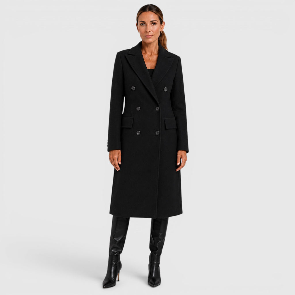 Monvaline | Women's Long Wool Blend Casual Overcoat