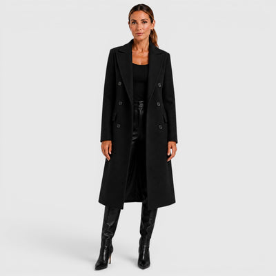 Monvaline | Women's Long Wool Blend Casual Overcoat