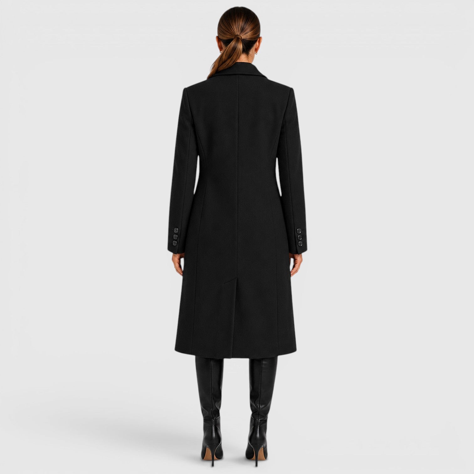 Monvaline | Women's Long Wool Blend Casual Overcoat