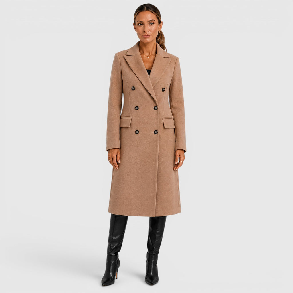 Monvaline | Women's Long Wool Blend Casual Overcoat