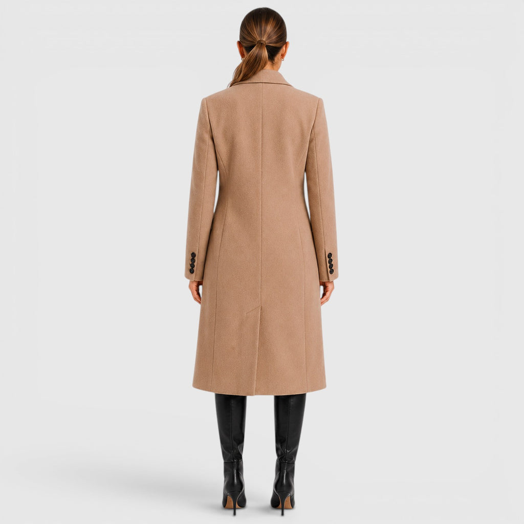 Monvaline | Women's Long Wool Blend Casual Overcoat