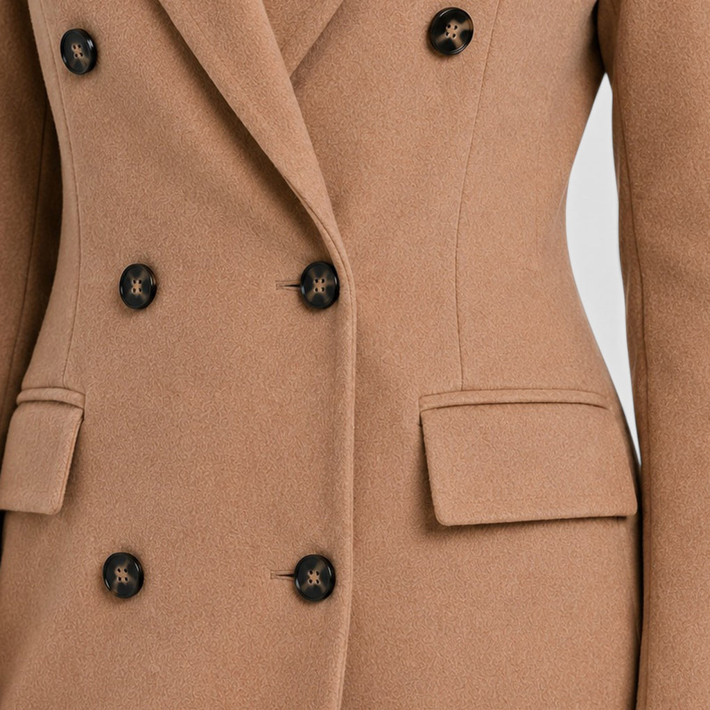 Monvaline | Women's Long Wool Blend Casual Overcoat