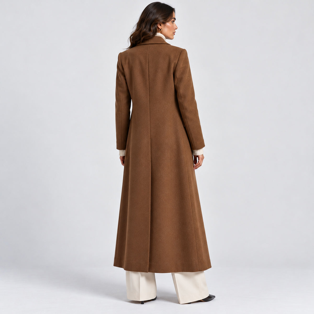 Monvaline | Women's Long Wool Winter Coat Double Breasted