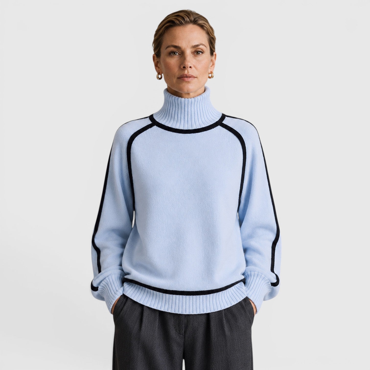 Monvaline | Women's Loose Fit Roll Neck Jumper for Cold Weather