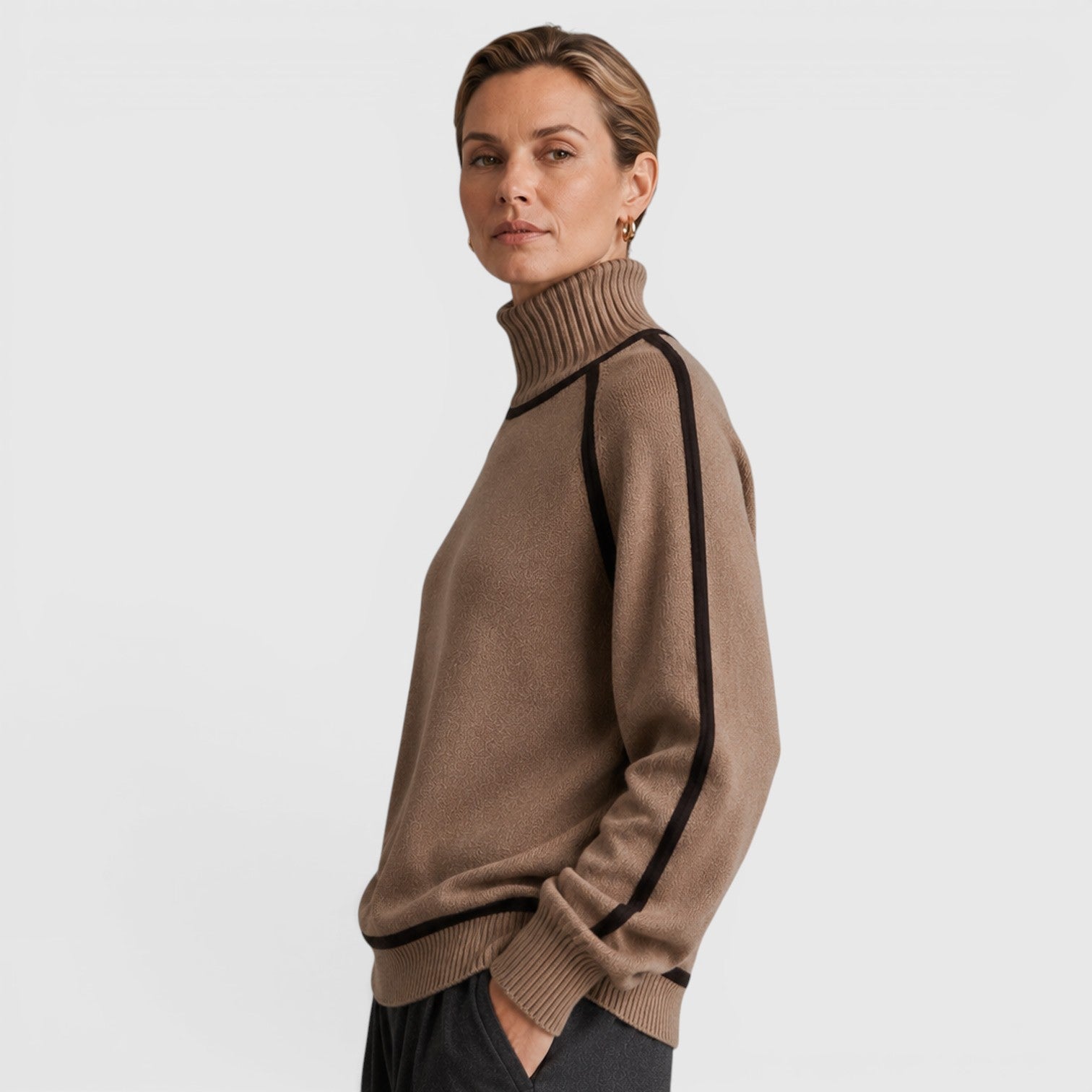 Monvaline | Women's Loose Fit Roll Neck Jumper for Cold Weather