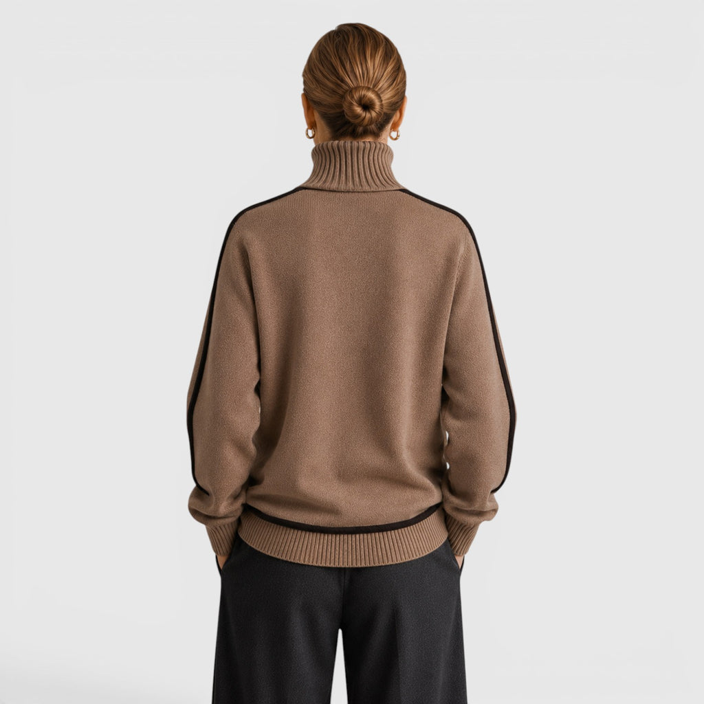 Monvaline | Women's Loose Fit Roll Neck Jumper for Cold Weather