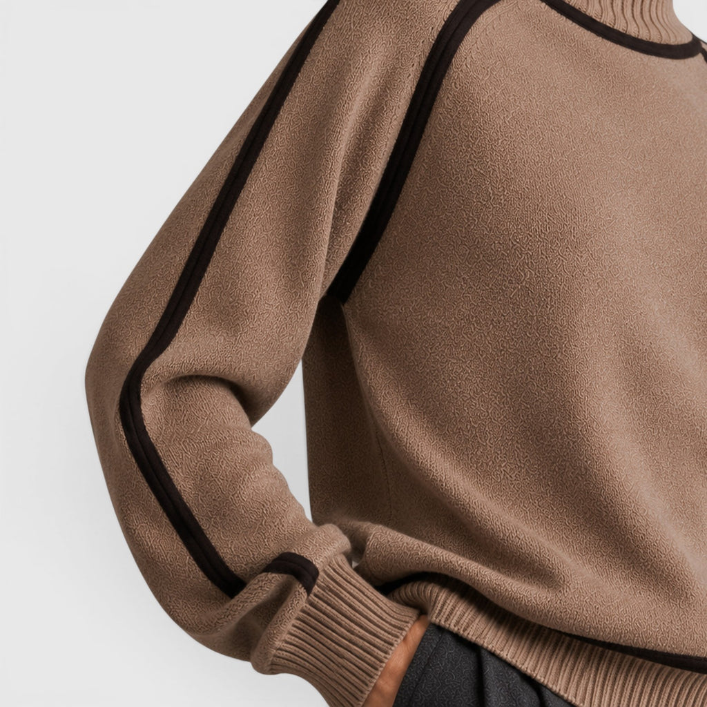 Monvaline | Women's Loose Fit Roll Neck Jumper for Cold Weather