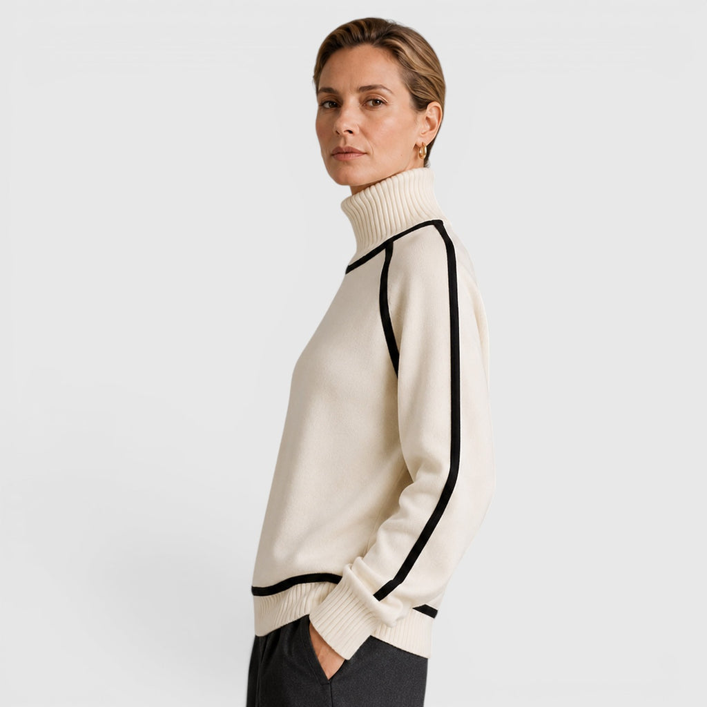 Monvaline | Women's Loose Fit Roll Neck Jumper for Cold Weather