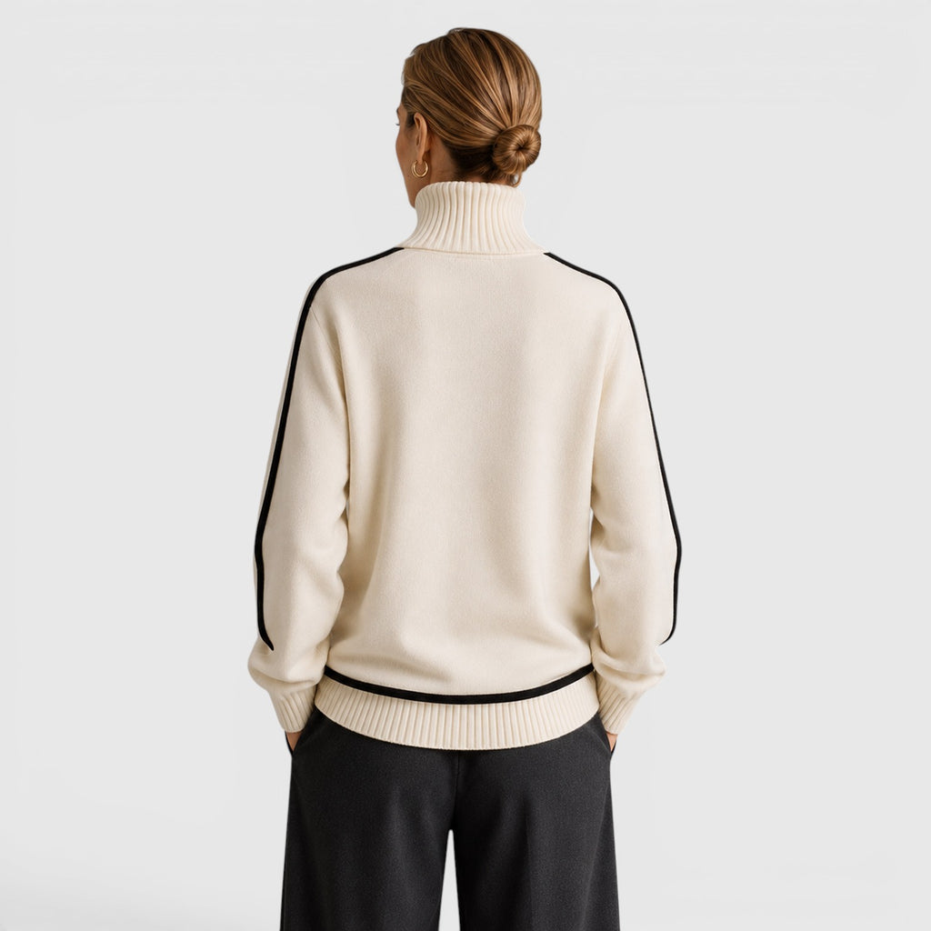 Monvaline | Women's Loose Fit Roll Neck Jumper for Cold Weather