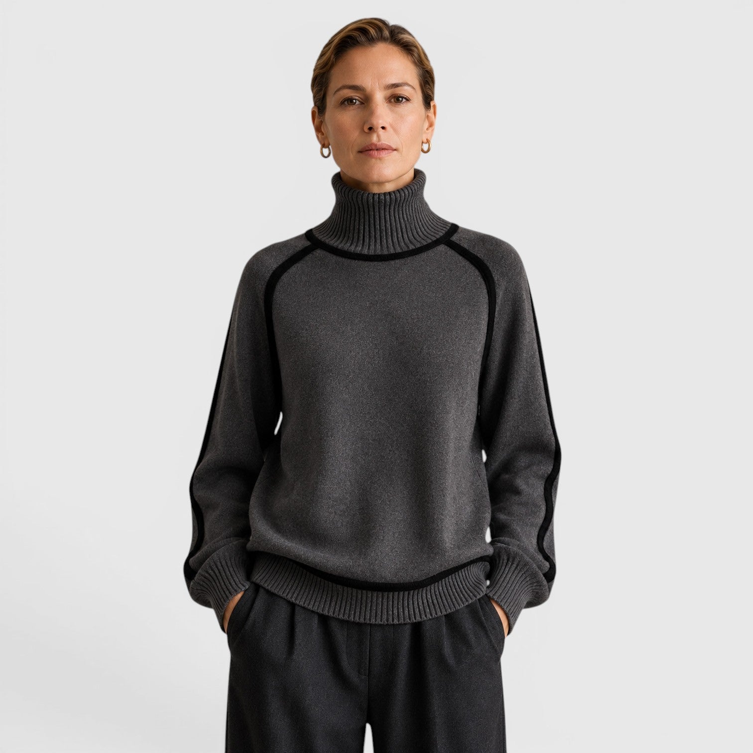 Monvaline | Women's Loose Fit Roll Neck Jumper for Cold Weather