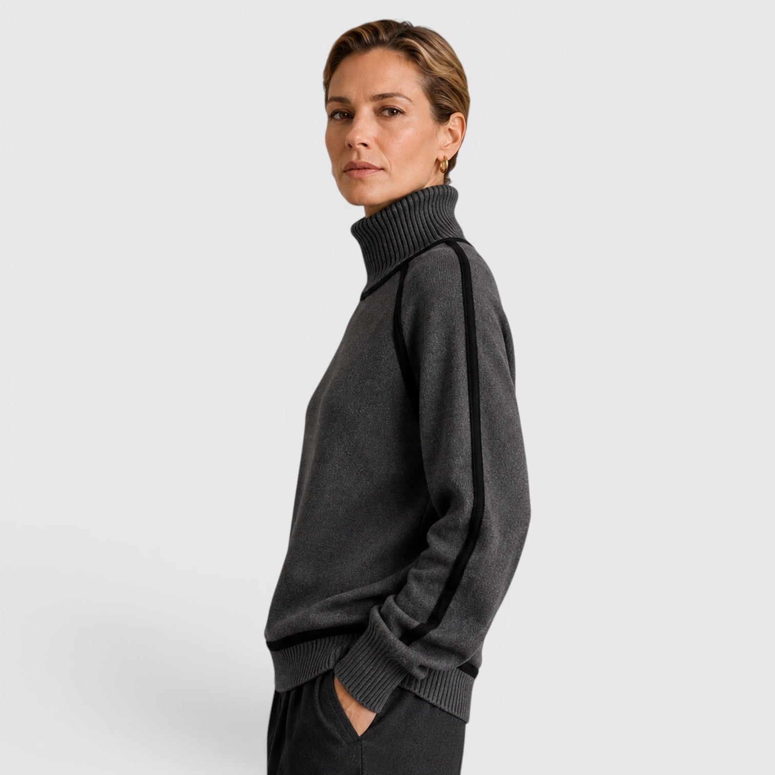 Monvaline | Women's Loose Fit Roll Neck Jumper for Cold Weather