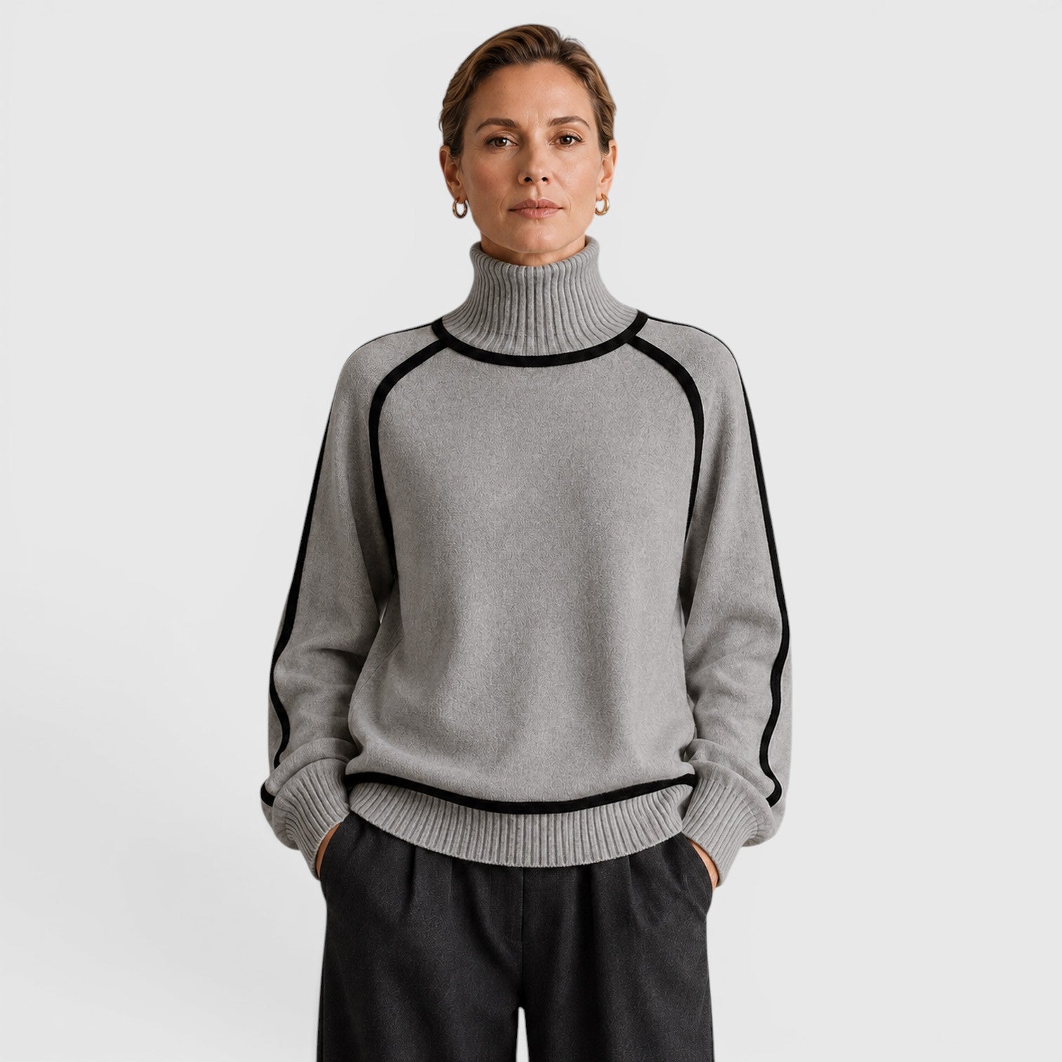 Monvaline | Women's Loose Fit Roll Neck Jumper for Cold Weather