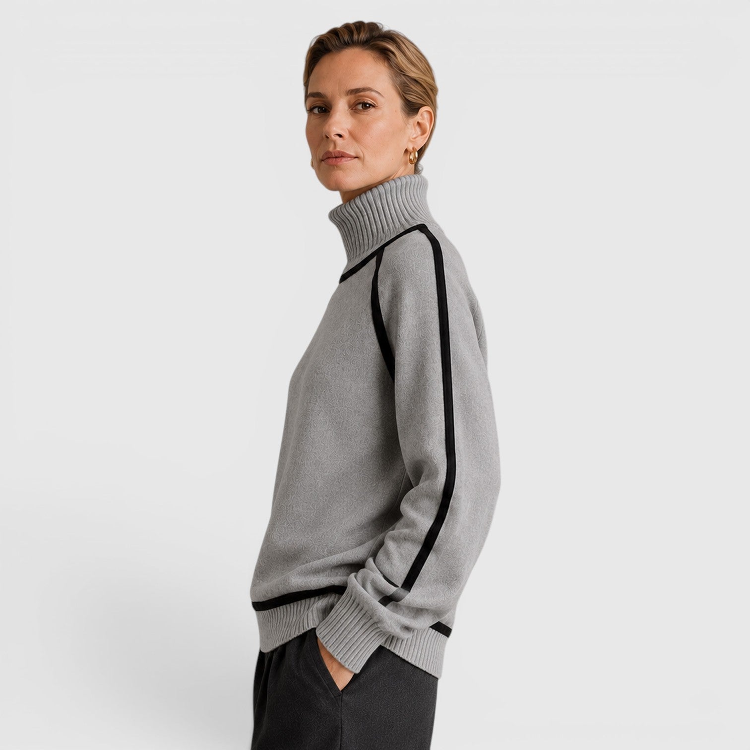 Monvaline | Women's Loose Fit Roll Neck Jumper for Cold Weather