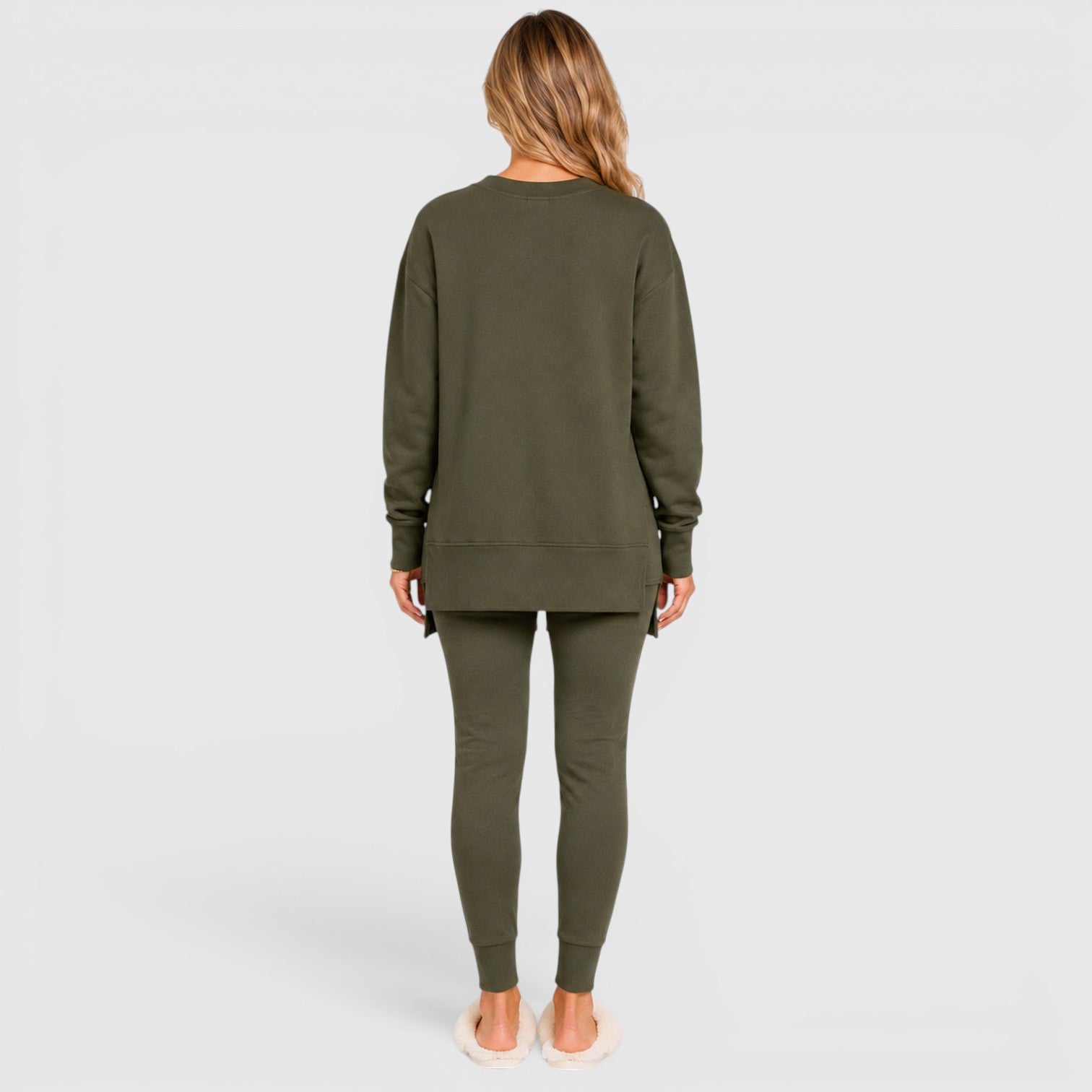 Monvaline | Women's Loungewear Set with Relaxed Fit Long Sleeve Top and Pants