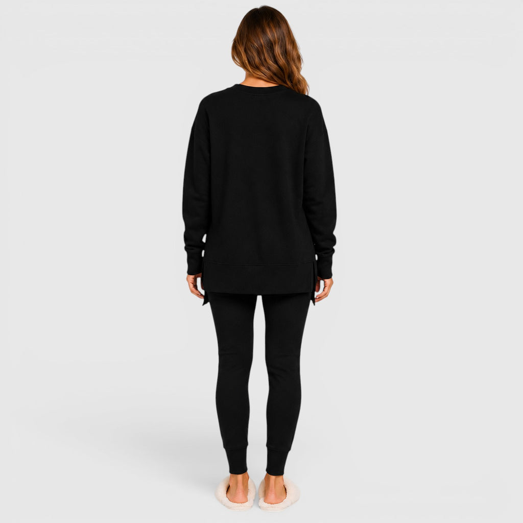 Monvaline | Women's Loungewear Set with Relaxed Fit Long Sleeve Top and Pants