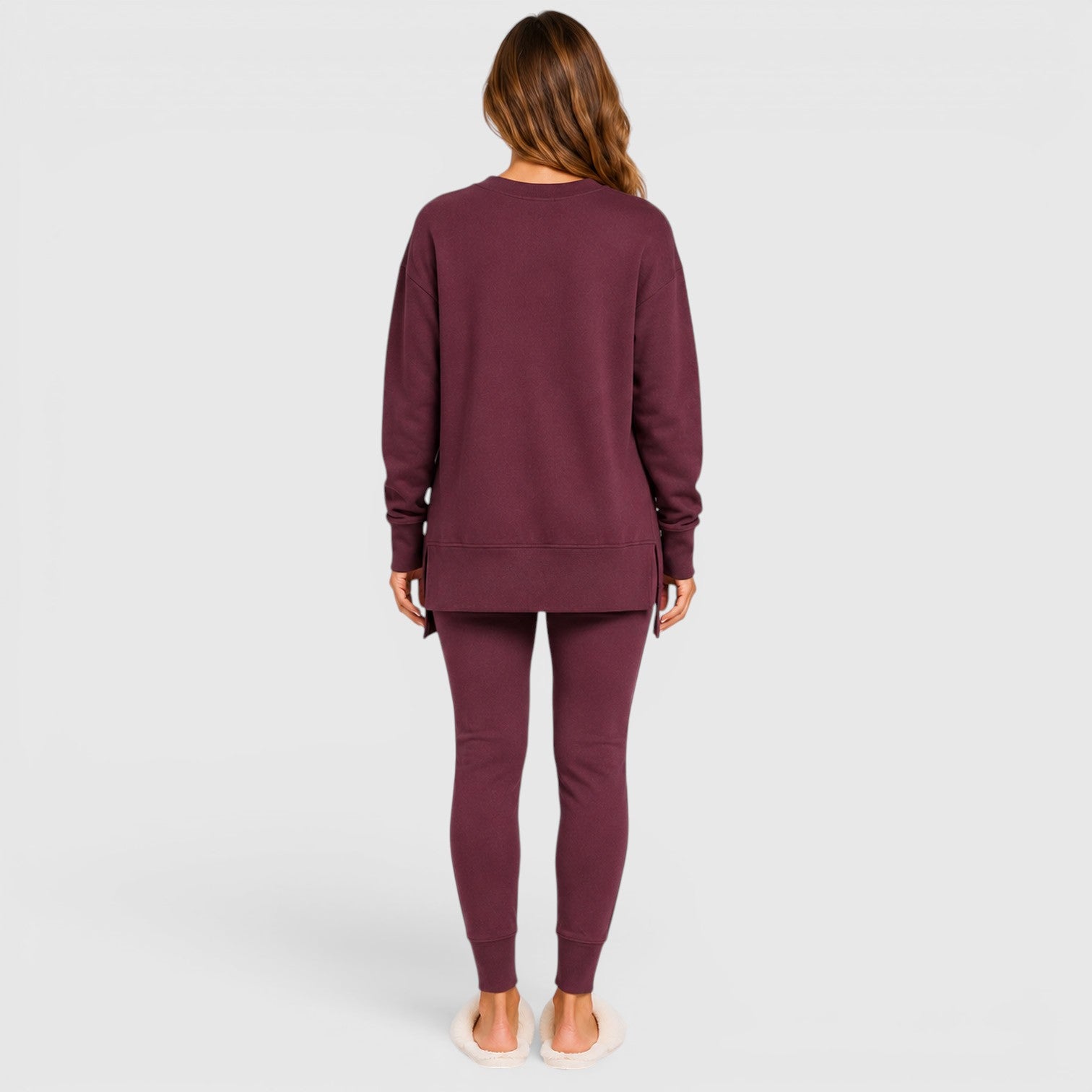 Monvaline | Women's Loungewear Set with Relaxed Fit Long Sleeve Top and Pants