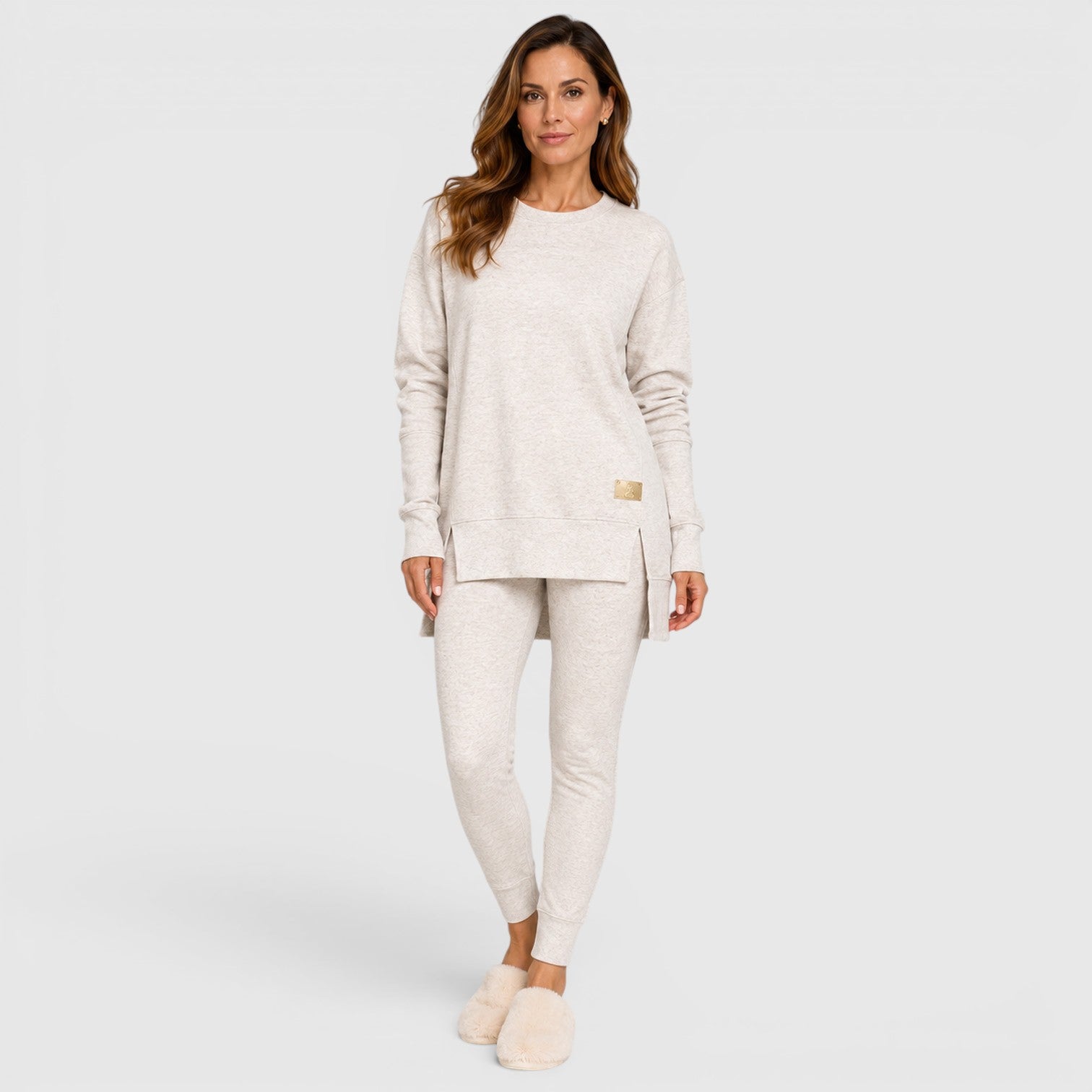 Monvaline | Women's Loungewear Set with Relaxed Fit Long Sleeve Top and Pants