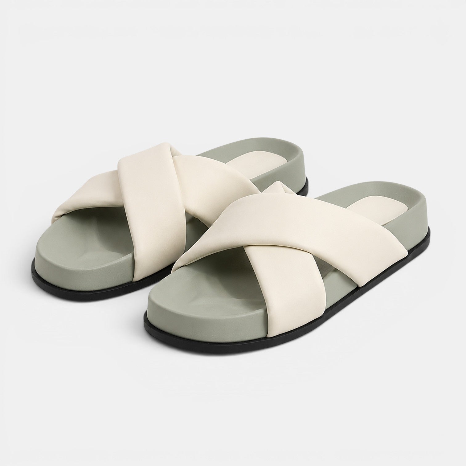 Monvaline | Women's Microfiber Flat Slide Sandals for Casual Summer Wear